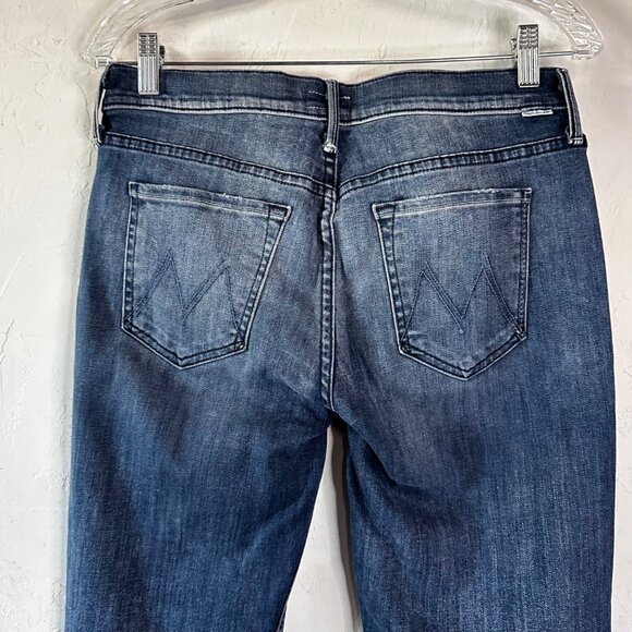 Mother Denim The Dropout Fray Moon Dark Jeans Womens 26 Stretch Comfort - Picture 5 of 13